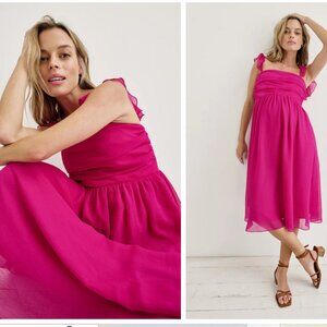 NWOT - HATCH Collection Celeste Maternity Dress in Fuschia - Size 2 (medium)